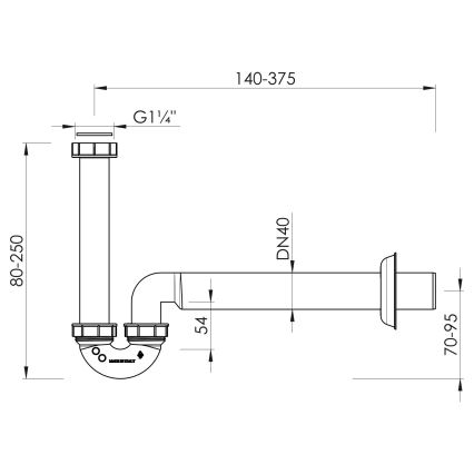 Bruckner - Nizek sifon za umivalnik/bide DN40 bela
