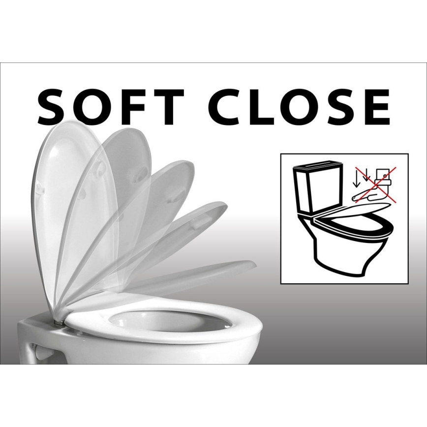 Bruckner - WC deska SoftClose FULDA SLIM bela