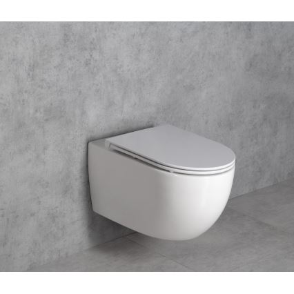 Bruckner - Viseča WC školjka Vortex Rimless FULDA keramika/bela