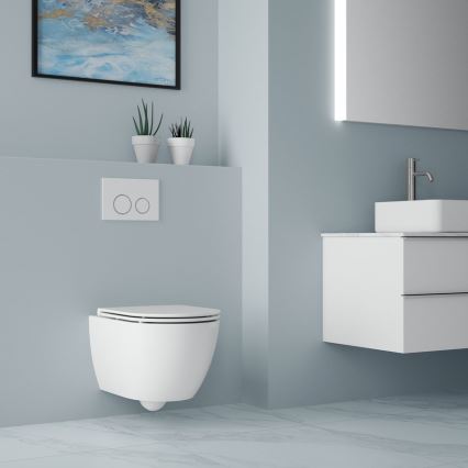 Bruckner - Viseča WC školjka Vortex Rimless FULDA keramika/bela