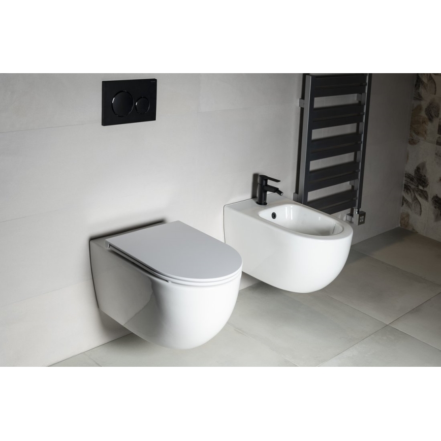 Bruckner - Viseča WC školjka Vortex Rimless FULDA keramika/bela