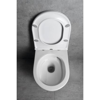 Bruckner - Viseča WC školjka Vortex Rimless FULDA keramika/bela