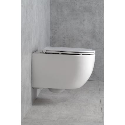 Bruckner - Viseča WC školjka Vortex Rimless FULDA keramika/bela