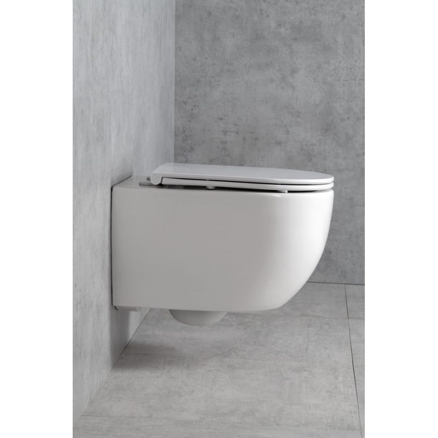 Bruckner - Viseča WC školjka Vortex Rimless FULDA keramika/bela