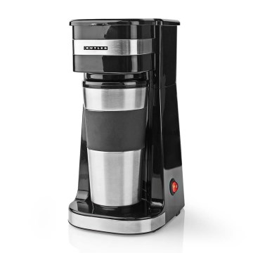 Butler - kavni aparat za eno skodelico 0,4 l s potovalnim lončkom 750 W/230 V nerjaveče jeklo/črna