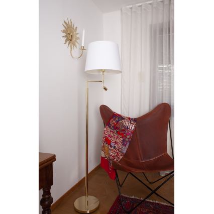 ByRydens - LED Talna svetilka ORLANDO 1xE27/5W/230V + LED/3W bela/zlata pr. 36 cm