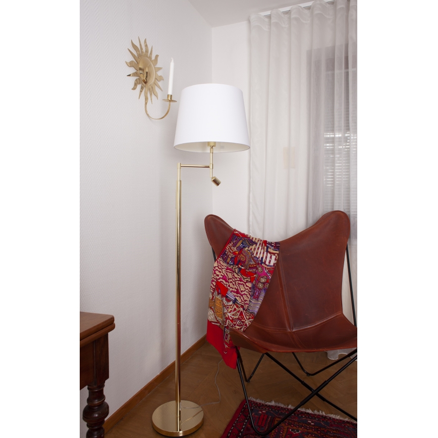 ByRydens - LED Talna svetilka ORLANDO 1xE27/5W/230V + LED/3W bela/zlata pr. 36 cm