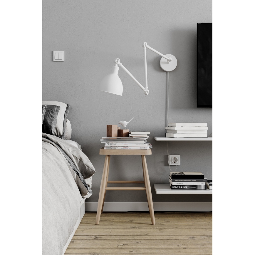 ByRydens - Zatemnitvena stenska svetilka BAZAR 1xE27/5W/230V bela