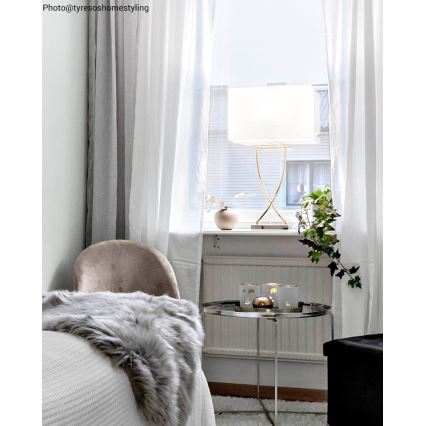 ByRydens - Namizna svetilka OMEGA 1xE27/5W/230V bela/medenina