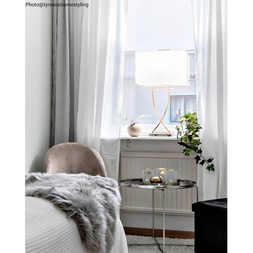 ByRydens - Namizna svetilka OMEGA 1xE27/5W/230V bela/medenina