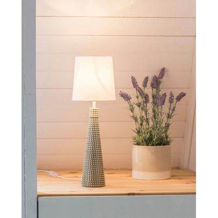 ByRydens - Namizna svetilka LOFTY 1xE27/5W/230V bela/srebrna