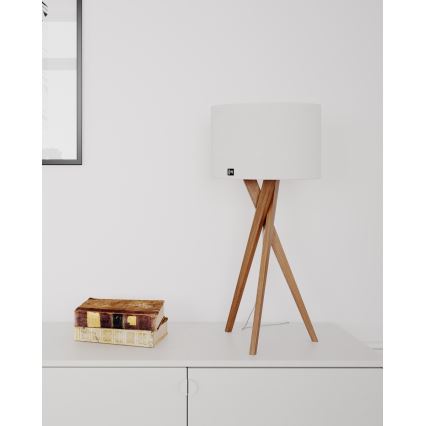 ByRydens - Namizna svetilka VEGA 1xE27/8W/230V bela/hrast