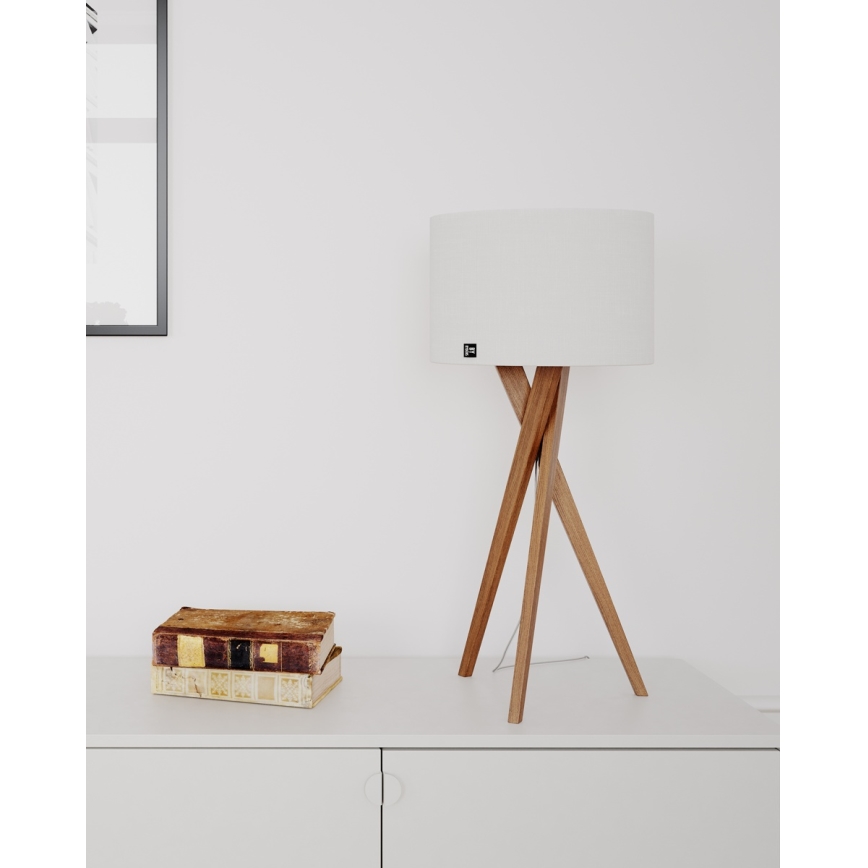 ByRydens - Namizna svetilka VEGA 1xE27/8W/230V bela/hrast