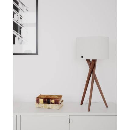 ByRydens - Namizna svetilka VEGA 1xE27/8W/230V bela/oreh
