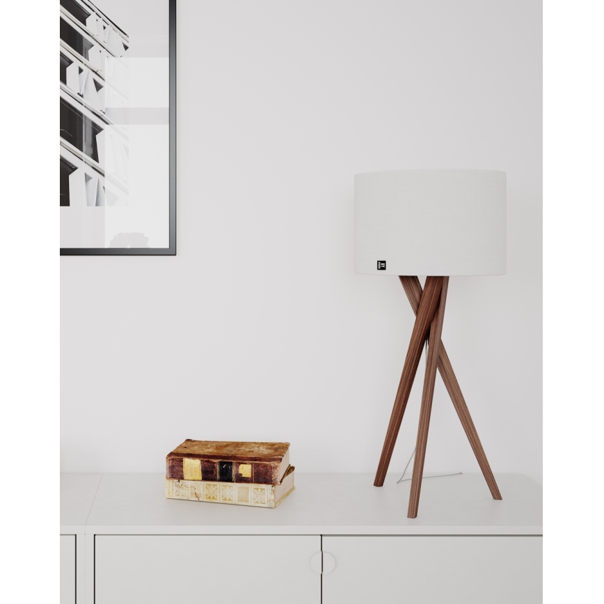 ByRydens - Namizna svetilka VEGA 1xE27/8W/230V bela/oreh