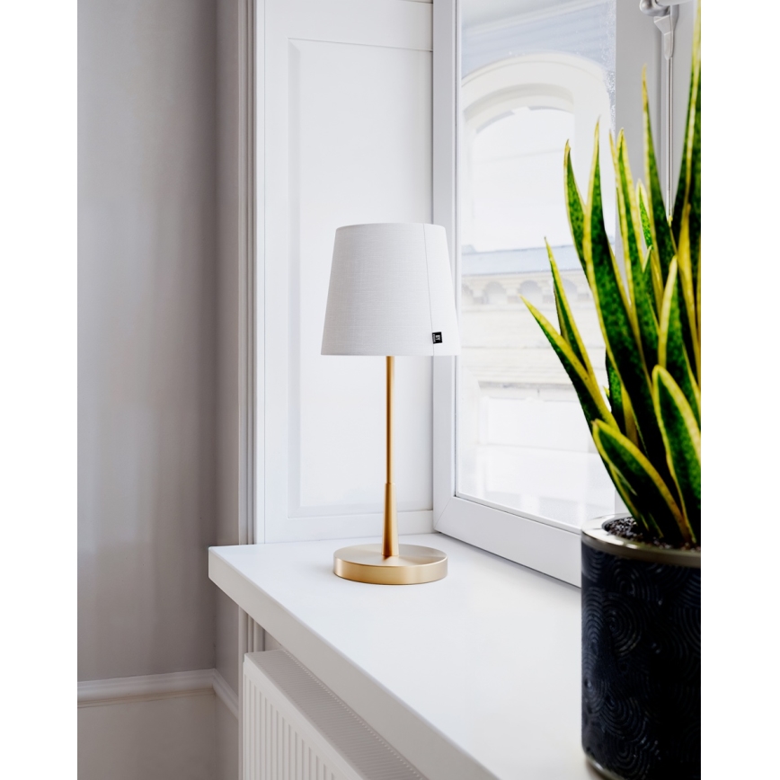 ByRydens - Namizna svetilka LUMI 1xE27/8W/230V bela/zlata 48,5 cm