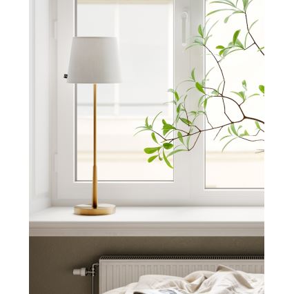 ByRydens - Namizna svetilka LUMI 1xE27/8W/230V bela/zlata 68,5 cm