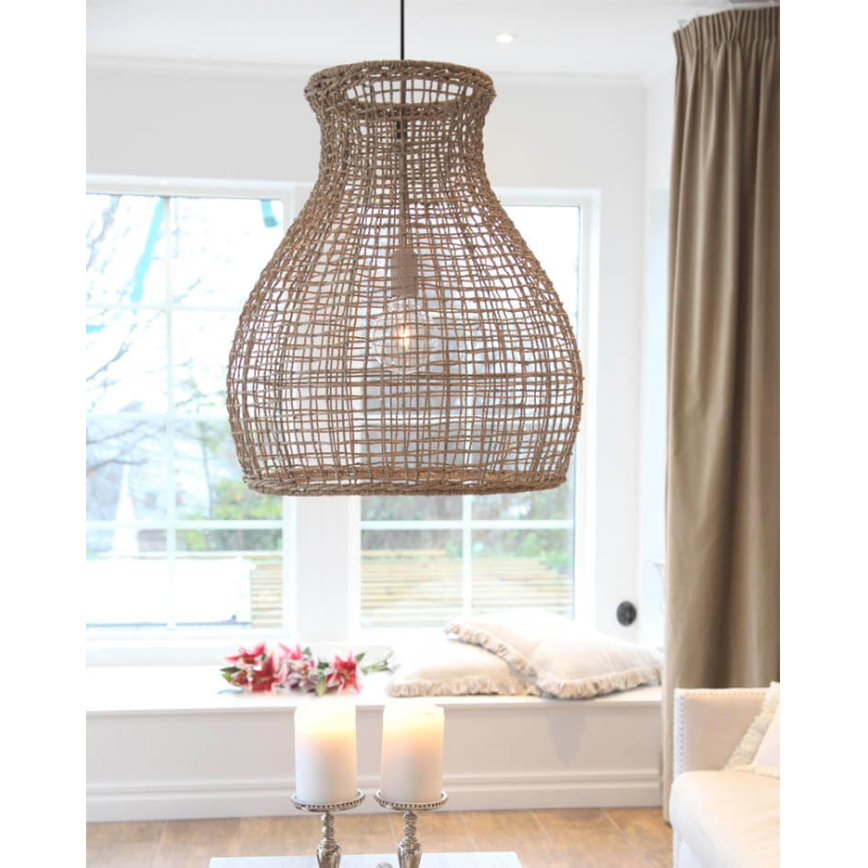 ByRydens - Lestenec na vrvici SEAGRASS 1xE27/8W/230V bež pr. 49 cm