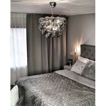 ByRydens - Lestenec na vrvici GROSS 8xG9/4W/230V dimna/črna pr. 50 cm