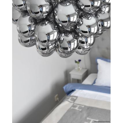 ByRydens - Lestenec na vrvici GROSS 8xG9/4W/230V dimna/črna pr. 50 cm