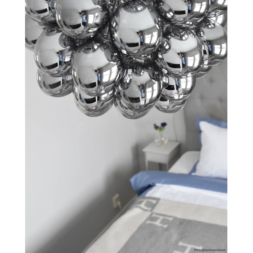 ByRydens - Lestenec na vrvici GROSS 8xG9/4W/230V dimna/črna pr. 50 cm