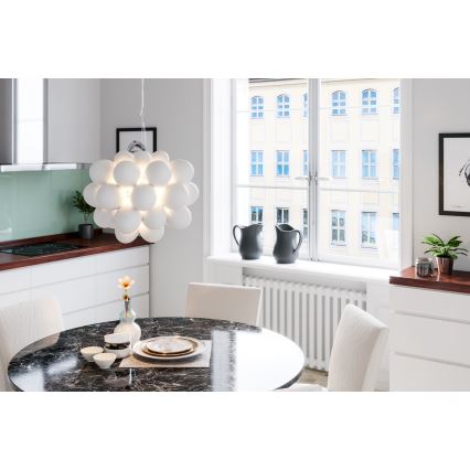 ByRydens - Lestenec na vrvici GROSS 8xG9/4W/230V bela pr. 50 cm
