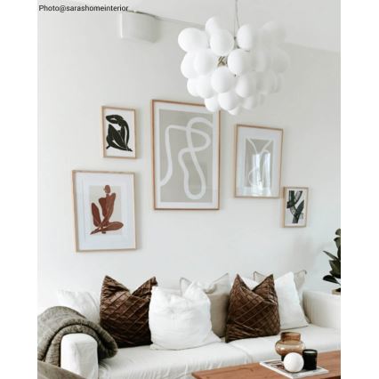 ByRydens - Lestenec na vrvici GROSS 8xG9/4W/230V bela pr. 50 cm