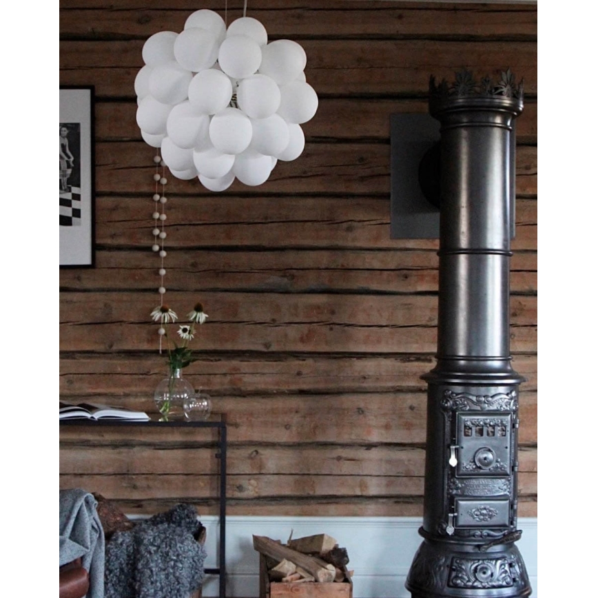 ByRydens - Lestenec na vrvici GROSS 8xG9/4W/230V bela pr. 50 cm