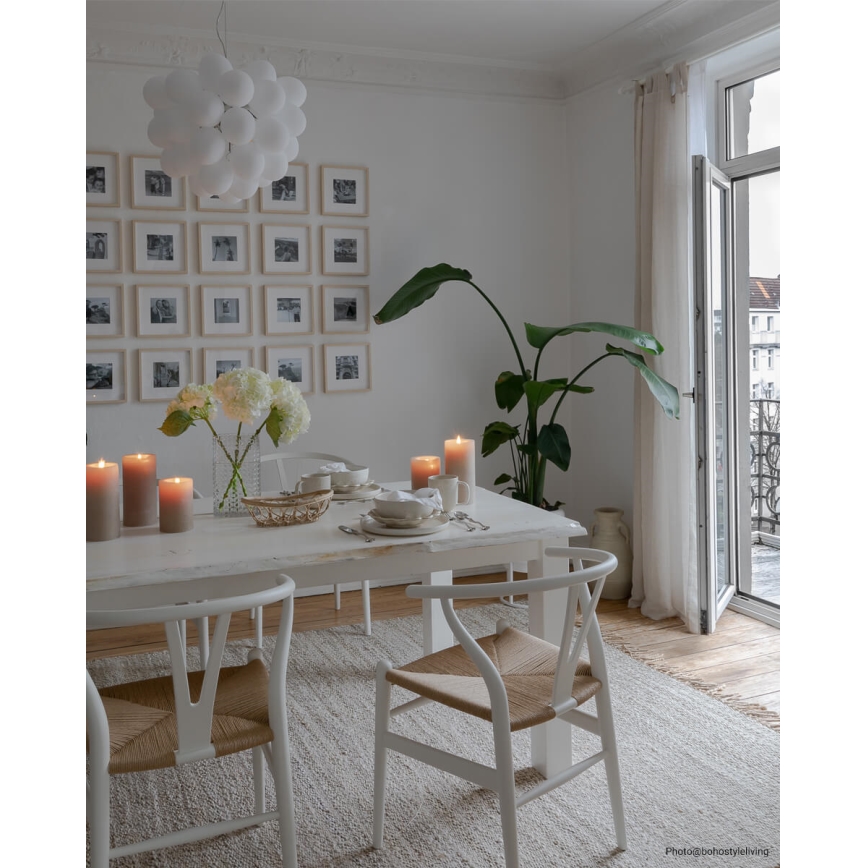 ByRydens - Lestenec na vrvici GROSS 8xG9/4W/230V bela pr. 50 cm