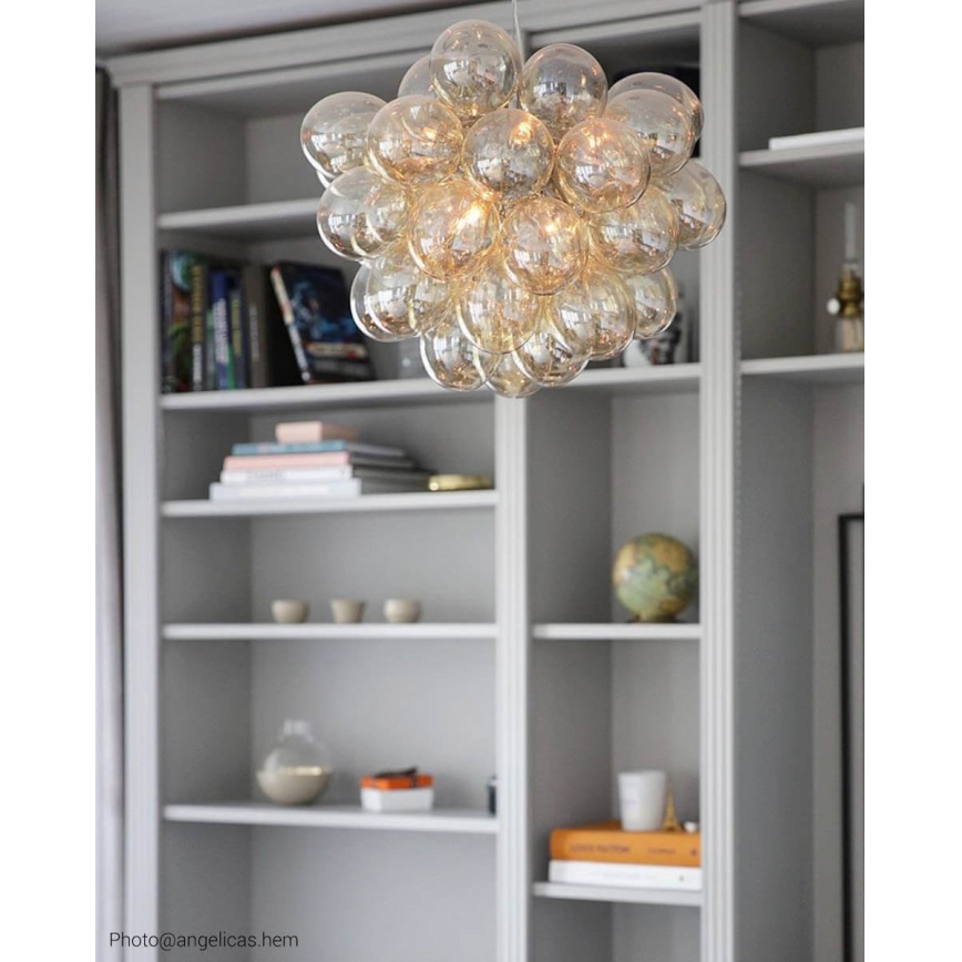 ByRydens - Lestenec na vrvici GROSS 8xG9/4W/230V dimna/rjava pr. 50 cm