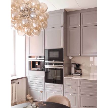 ByRydens - Lestenec na vrvici GROSS 8xG9/4W/230V dimna/rjava pr. 50 cm