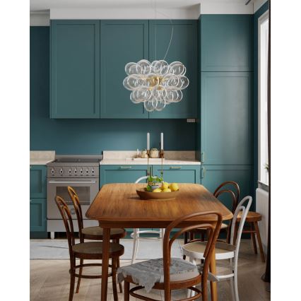 ByRydens - Lestenec na jeklenem kablu GROSS 8xG9/5W/230V prozoren