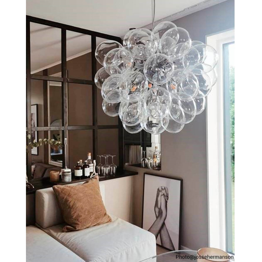 ByRydens - Lestenec na vrvici GROSS 8xG9/4W/230V prozorna pr. 50 cm