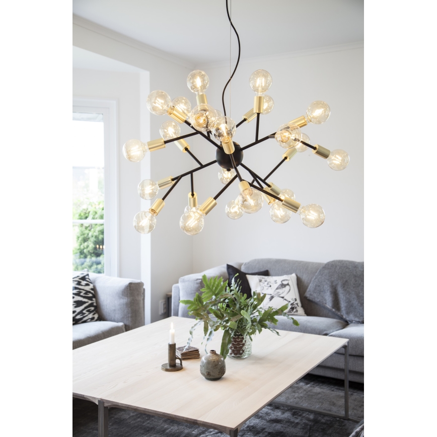 ByRydens - Lestenec na vrvici HEROES 24xE27/5W/230V črna pr. 80 cm