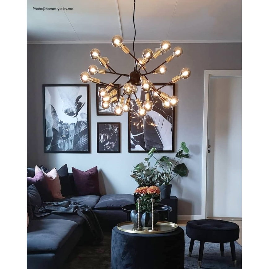 ByRydens - Lestenec na vrvici HEROES 24xE27/5W/230V črna pr. 80 cm
