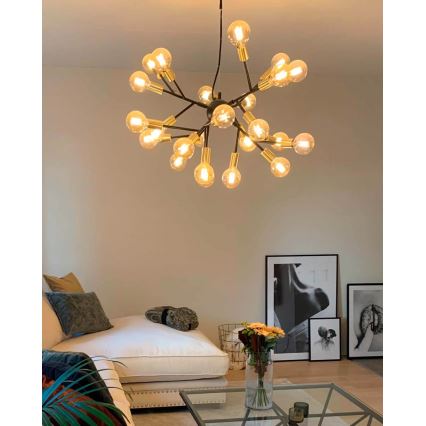 ByRydens - Lestenec na vrvici HEROES 24xE27/5W/230V črna pr. 80 cm