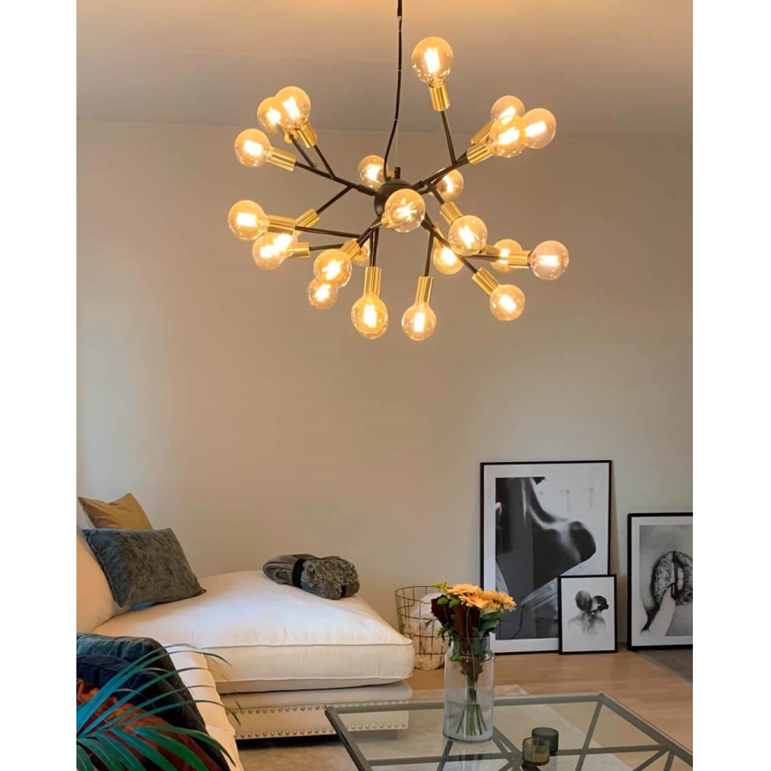 ByRydens - Lestenec na vrvici HEROES 24xE27/5W/230V črna pr. 80 cm
