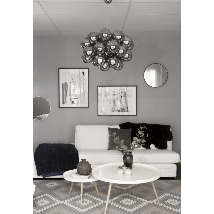 ByRydens - Lestenec na vrvici GROSS GRANDE 8xG9/4W/230V dimna/črna pr. 62 cm