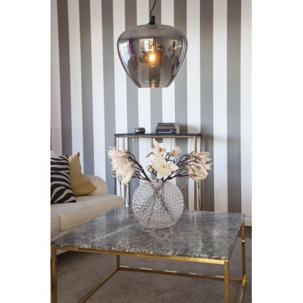 ByRydens - Lestenec na vrvici BELLISSIMO 1xE27/8W/230V dimna/črna pr. 40 cm