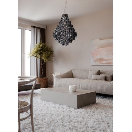 ByRydens - Lestenec na verigi MONARQUE GRANDE 11xE14/5W/230V črna pr. 58 cm