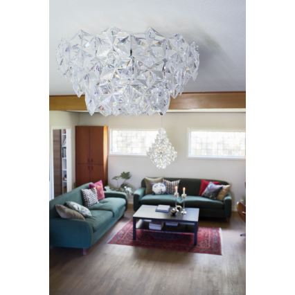 ByRydens - Stropna svetilka MONARQUE 3xE27/5W/230V prozorna pr. 51 cm
