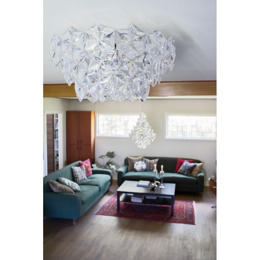ByRydens - Stropna svetilka MONARQUE 3xE27/5W/230V prozorna pr. 51 cm