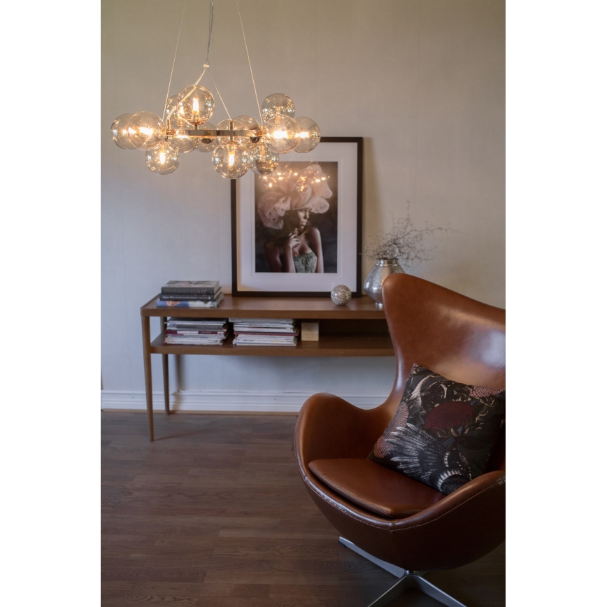 ByRydens - Lestenec na vrvici SPLENDOR 25xG9/5W/230V dimna/rjava