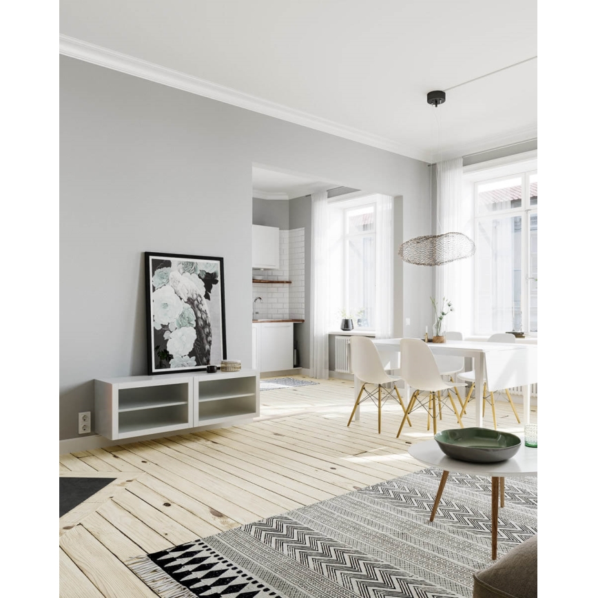 ByRydens - LED Lestenec na vrvici HAYDEN LED/15W/230V črna