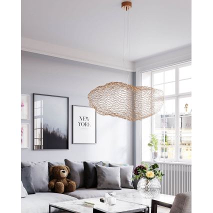 ByRydens - LED Lestenec na vrvici HAYDEN LED/15W/230V zlata