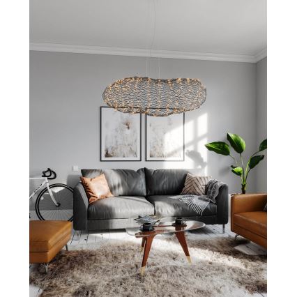 ByRydens - LED Lestenec na vrvici HAYDEN LED/20W/230V črna