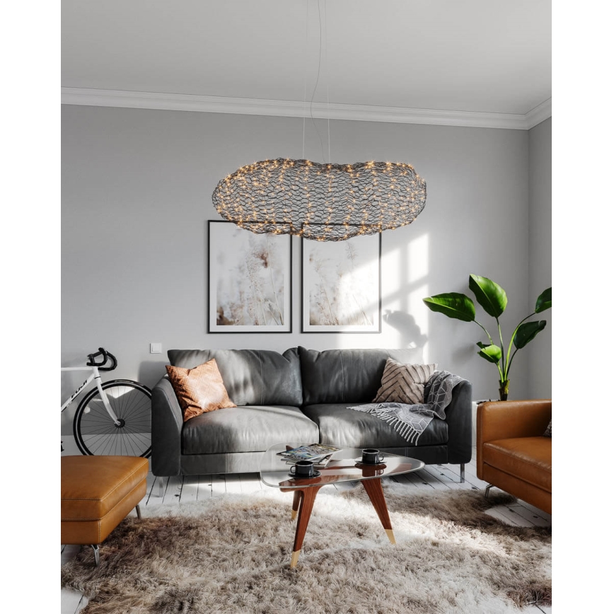 ByRydens - LED Lestenec na vrvici HAYDEN LED/20W/230V črna