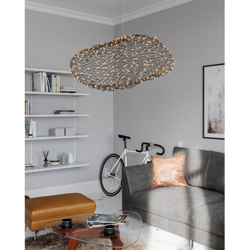 ByRydens - LED Lestenec na vrvici HAYDEN LED/20W/230V črna