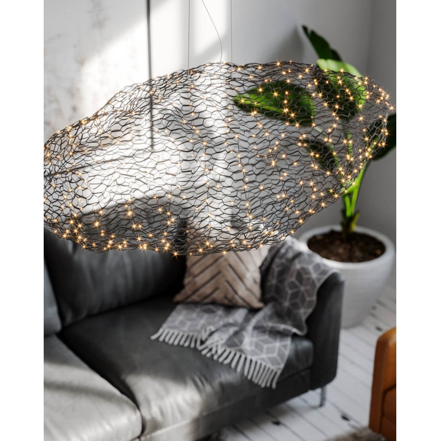ByRydens - LED Lestenec na vrvici HAYDEN LED/20W/230V črna