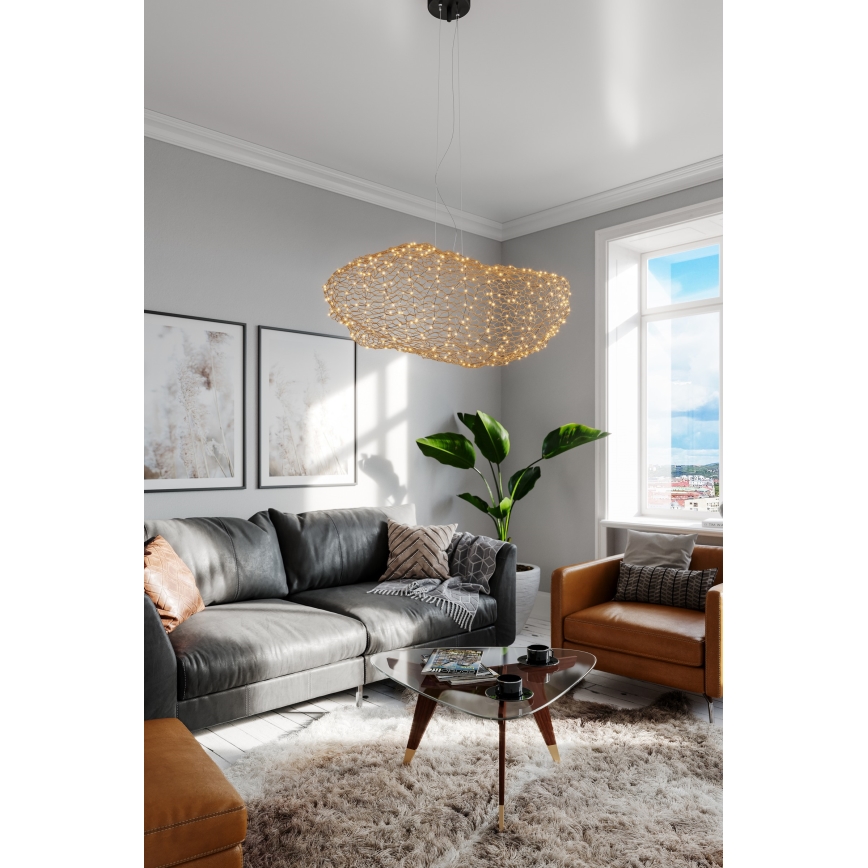 ByRydens - LED Lestenec na vrvici HAYDEN LED/20W/230V zlata